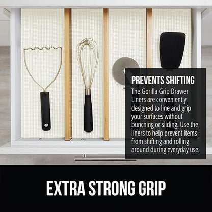 GORILLA GRIP powerGRIP Drawer Shelf and Cabinet Liner, Thick Strong Hold