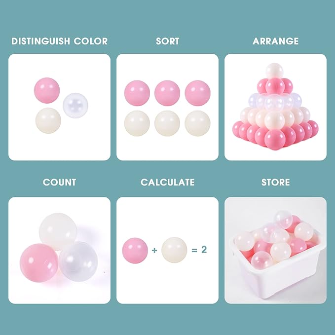 Ball Pit Balls Plastic Balls for Ball Pit Phathalate Free BPA Free Plastic Balls 100pcs 2.2" Set for Toddlers for Play Tent Tunnel