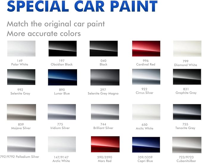 744 Brilliant Silver Touch Up Paint Compatible with Mercedes Benz, DIY Car Paint Scratch Repair, Quick & Easy Fix Automotive Scratch Repair for C/CLK/G/M/E/S/SL/SLK/Sprinter/Vito/Viano/Metris