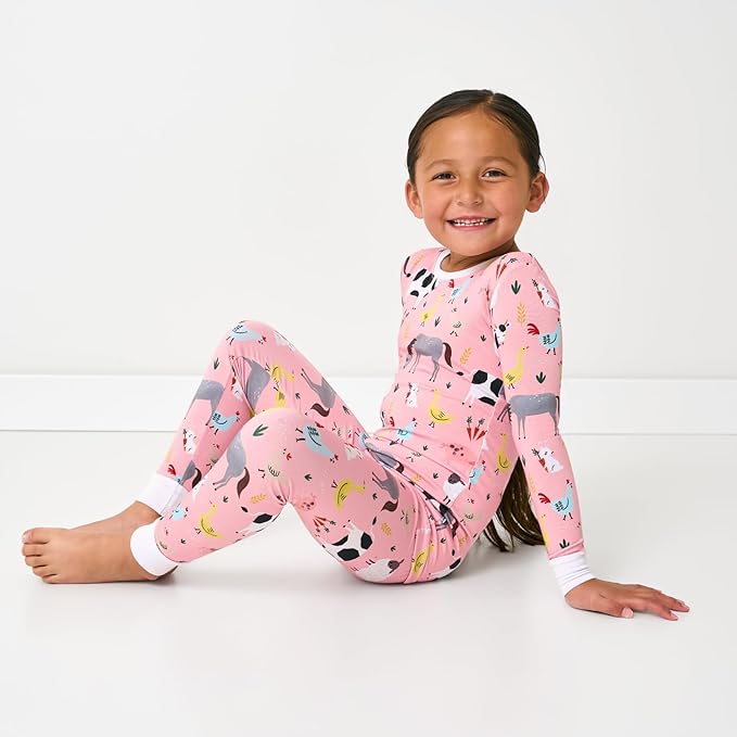 Little Sleepies Two-Piece Pajama Set for Boys & Girls, Soft Viscose from Bamboo Toddler Pajamas for Kids, Family Matching PJs