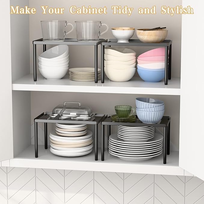 Cabinet Organizer Shelf, 2 Tier Kitchen Cabinet Organizer