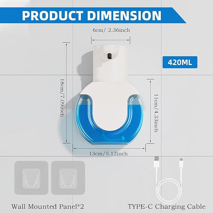 2Pack Automatic Soap Dispenser Touchless, Rechargeable Foaming Soap Dispenser
