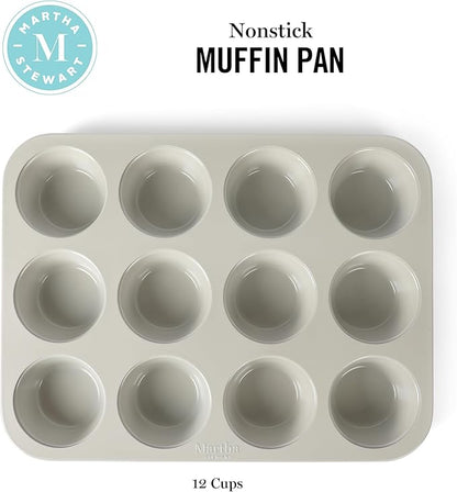 Martha Stewart Gallen 12-Cup Nonstick Carbon Steel Muffin and Cupcake Pan –