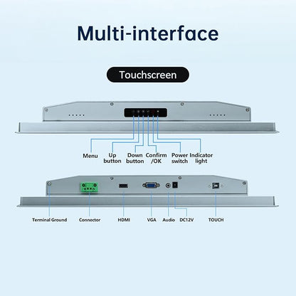 19-Inch Industrial Touch Screen Monitor, Ratio 4:3 Embedded PCAP Touchscreen
