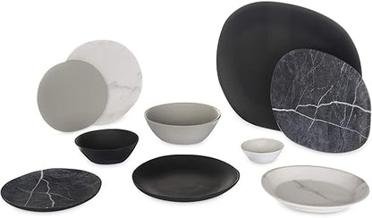 Carlisle FoodService Products Ridge Reusable Plastic Bowl for Home and Restaurant, Melamine, 52 Ounces, Cement, (Pack of 12)