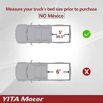 YITAMOTOR Soft Roll Up Truck Bed Tonneau Cover Compatible with 2005-2026 Nissan Frontier(NO México), Fleetside 5 ft Bed