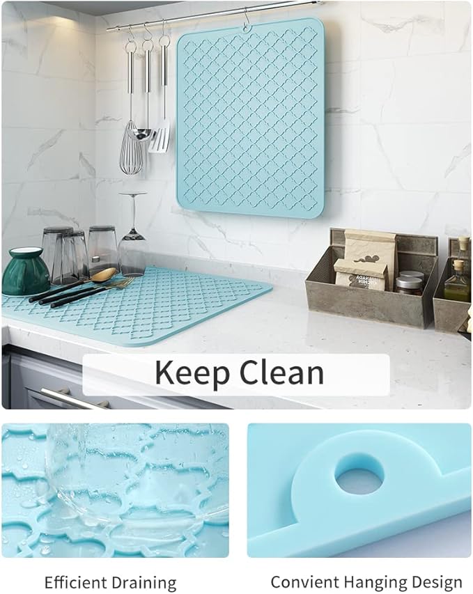 AMOAMI-Dish Drying Mats for Kitchen Counter-Silicone Dish Drying Mat-Kitchen