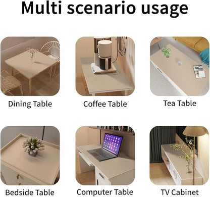 Table Top Protector for Dining Room Table - Can Be Used On Both Sides Waterproof and Easy to Clean Good Flatness Used for Dining Table(Light Brown+Gray 44x84)
