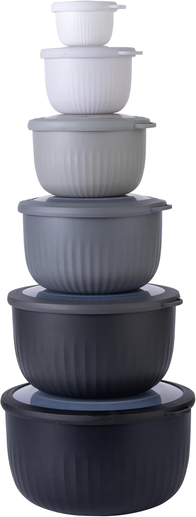 COOK WITH COLOR Prep Bowls with Lids- Wide and Deep Nesting Plastic Small