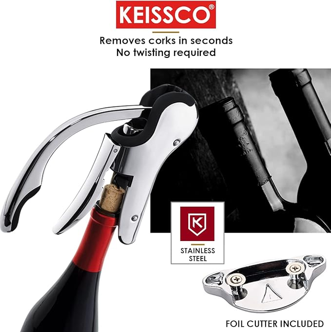Stainless Steel Wine Opener Compact Vertical Corkscrew Wine Bottle Opener