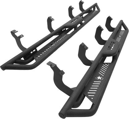 VEVOR Running Boards Compatible with 2019-2025 Chevy Silverado/GMC Sierra 1500 Crew Cab 2020-2025 Chevy Silverado/GMC Sierra 2500HD 3500HD Crew Cab,6 Inches Side Steps, Black Carbon Steel Nerf Bars