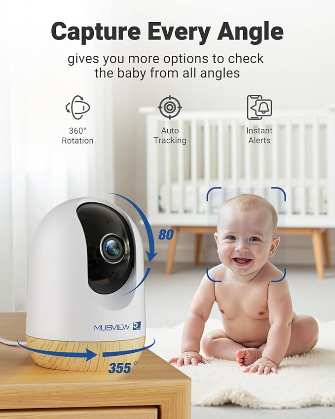 MUBVIEW Pan/Tilt Cameras for Home Security Indoor, 5MP Pet/Cat/Dog Camera
