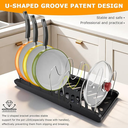 Expandable Pot and Pan Organizer Rack