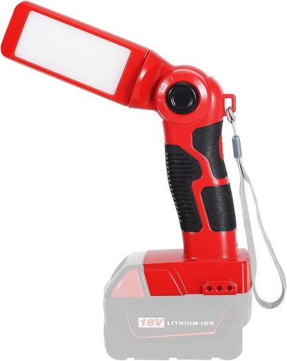 YEX-BUR LED Work Light Torch Compatible with Milwaukee 18v Battery, 12W 1000LM Flashlight with USB-A Charging Port Portable Outdoor Indoor Lights for Workshop,Garage,Camping,Emergencies