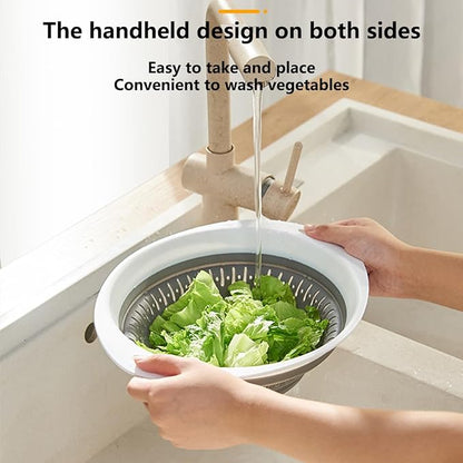 LogFaadCoi 3 Pcs Collapsible Colander and Strainer, Silicone Strainer Colanders
