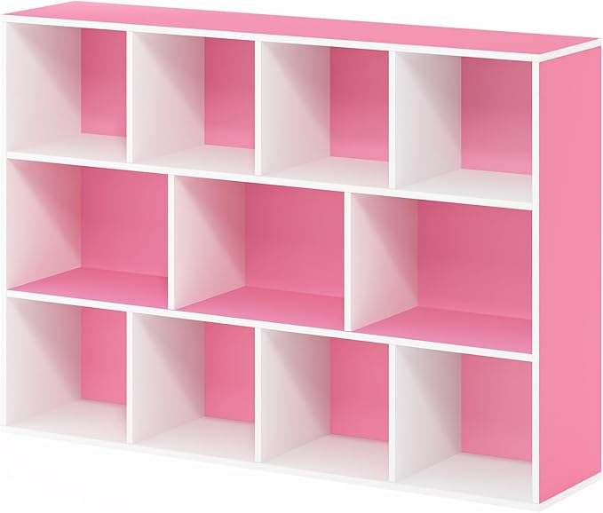 Furinno LUDER Book Shelf, 11-Cube Bookshelf, Reversible Bookcase, 9.4 x 29.1 x