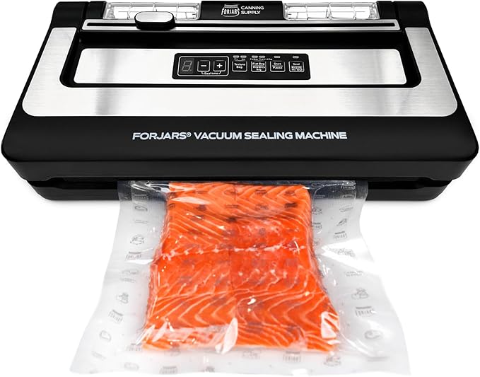 FORJARS Food Vacuum Sealer Machine with 20 Bags, High-Speed, Multi-Functional. Automatic Sealing for Dry and Wet Storage, Freshness Saving for Your Food, Perfect for Sous Vide Cooking and Kitchen Use