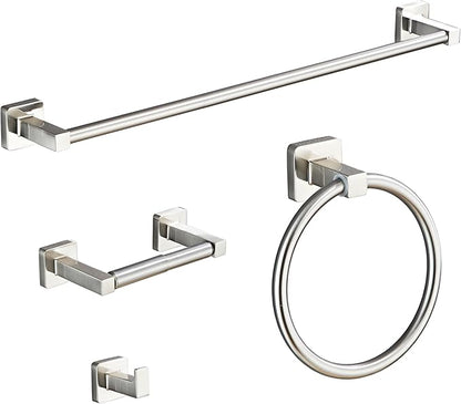 Brushed Nickel Bathroom Hardware Set 4 Pieces, Bathroom Accessories Set
