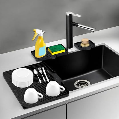Silicone Dish Drying Mat for Kitchen Counter, Dish Drying Pad, Non-Slip Drain