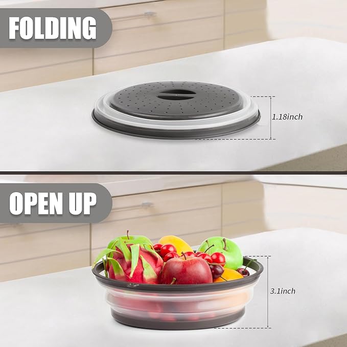 Microwave Splatter Cover & Silicone Mat – Collapsible, Reusable Food Guard and