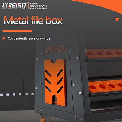 Mobile CNC Tool Storage Cart, CNC Tool Holder Transfer Cart Suitable for Warehouses, CNC Tool Keeper Rolling Cart with Wheels for CNC Machinists Workers