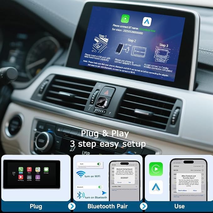 Wireless CarPlay and Android Auto Adapter for Buick Encore 2017-2022- Mini Plug and Play Converter for Stable Connection