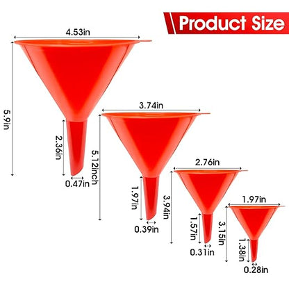 DEDC Oil Funnels, Gas Funnels, Plastic Funnel Set