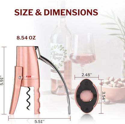Forge Quality Compact Vertical Lever Corkscrew Wine Opener
