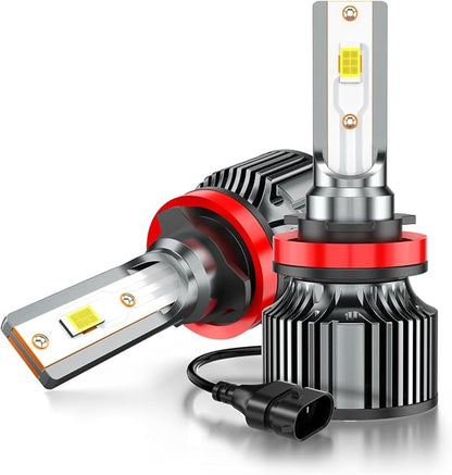 Compatible for Nissan Altima High Low Beams 2007 2008 2009 2010 2011 2012 2013 2014 2015 2016 2017 2018, White Powersports Bulbs with Cooling Fan, for Fog Lights, Plug and Play, Off-Road Use, 4 PCS