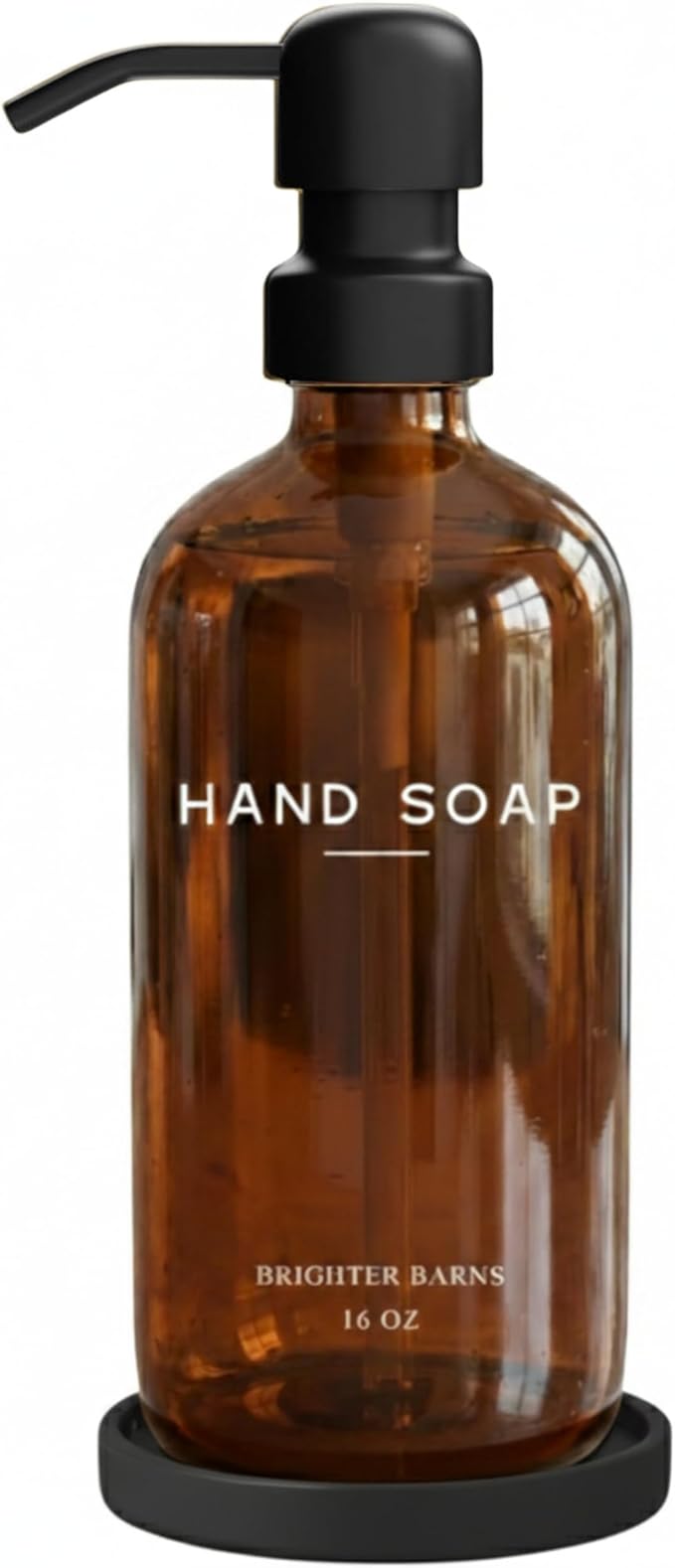 Amber Glass Hand Soap Dispenser Bathroom Set by Brighter Barns