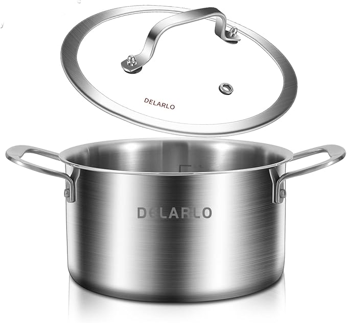 DELARLO Whole Body Tri-ply Stainless Steel Stock Pot