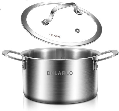 DELARLO Whole Body Tri-ply Stainless Steel Stock Pot