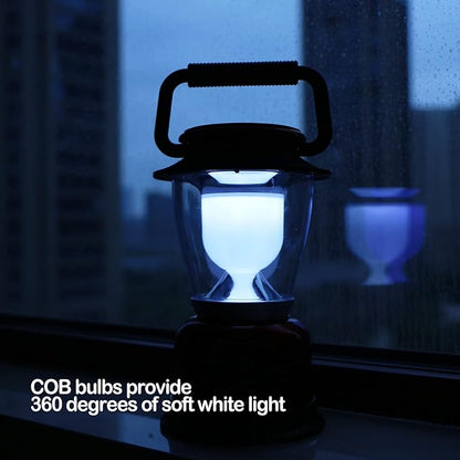 Camping Lantern Battery Powered Decorative Variable Power Retro Light, Adjustable Brightness Dimmable Camping Lamp for Hiking, Fishing, Repairing and Emergency Lighting 4 Pack (4)