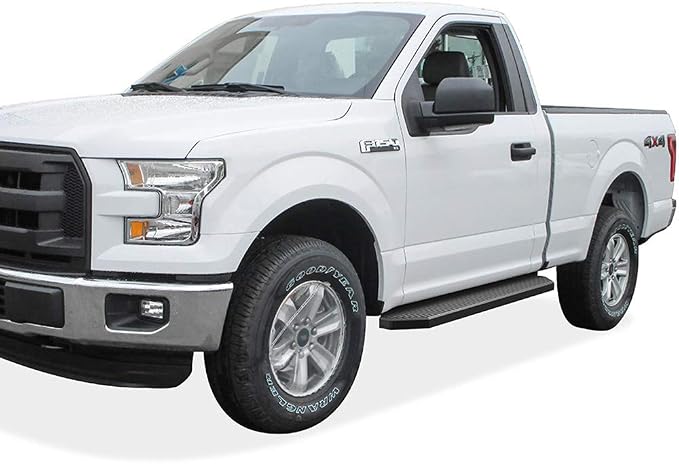 APS Black Stainless Steel Running Boards Style Compatible with Ford F150 2015-2026 Regular Cab & F-250 F-350 Super Duty 2017-2026 (Side Steps Side Bars) 6in Wide