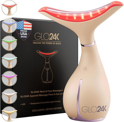 GLO24K 7 Color Beauty Device – Triple LED Action & Vibration Technology Facial