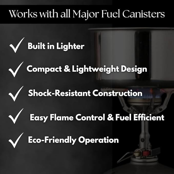 SOTO Amicus Stove with or without Igniter Camping Stove - Superior Under Windy Conditions, Shock Resistant, and Low-cost With High-end Performance Stove