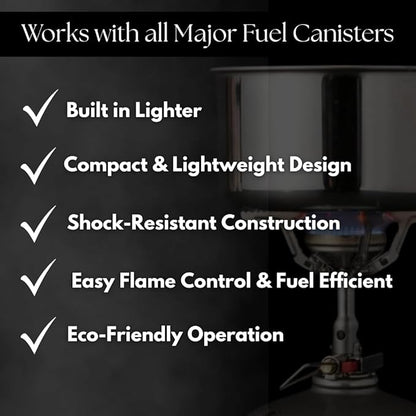 SOTO Amicus Stove with or without Igniter Camping Stove - Superior Under Windy Conditions, Shock Resistant, and Low-cost With High-end Performance Stove