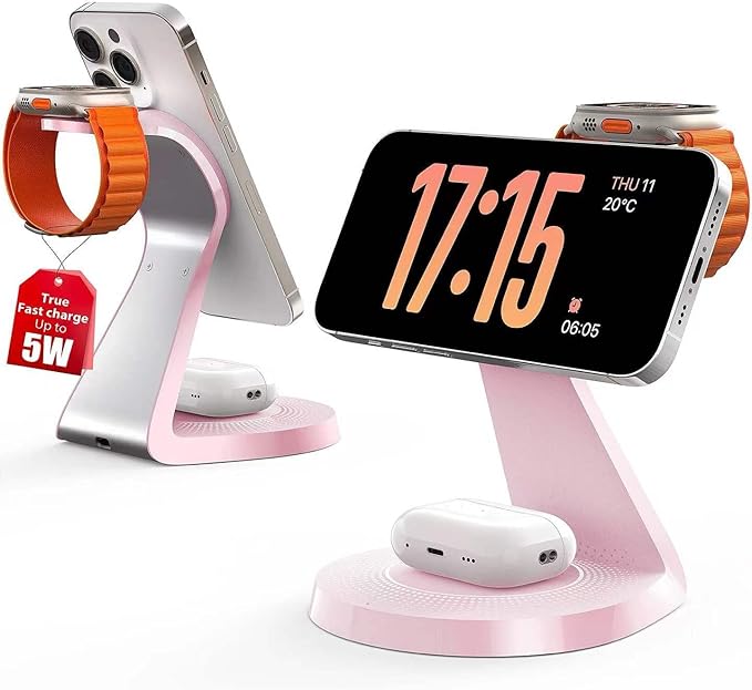 3 in 1 Charging Station for Apple Devices, Mag-Safe Charger Stand Fast Charging