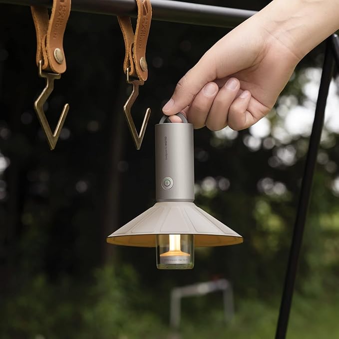 HOTO Outdoor Camping Flashlight Rechargeable, 3-in1 Camping Lantern 3100mAh, IP66 Water Resistant Camping Lamp Tent Lights with Hook, LED Flashlight for Camping, Outdoor, Emergency
