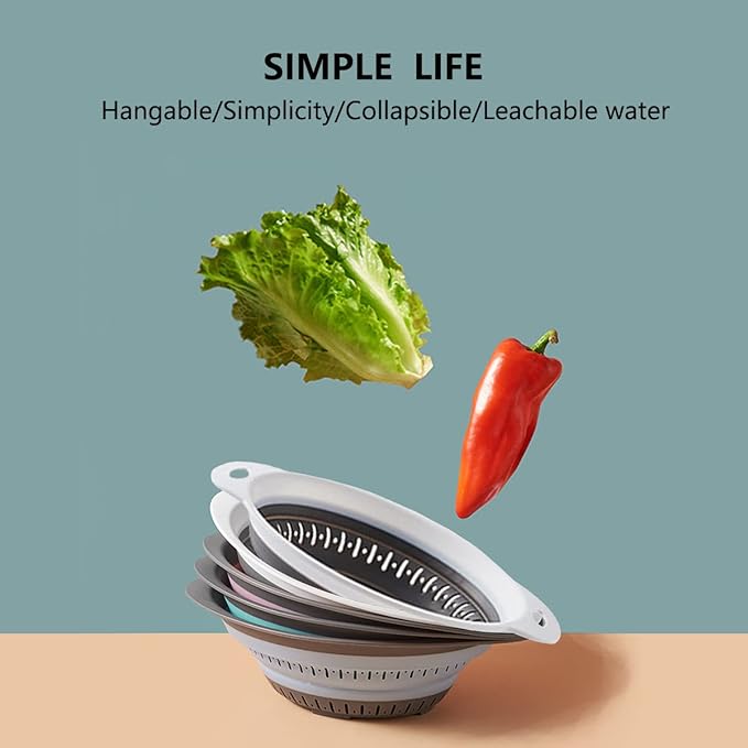 Collapsible Colander and Strainer, Silicone Strainer Colanders & Food Strainers