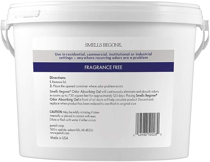 SMELLS BEGONE 1-Gallon Gel Odor Eliminator – High-Capacity, Long-Lasting Odor