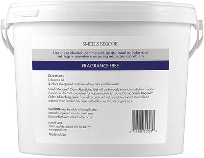 SMELLS BEGONE 1-Gallon Gel Odor Eliminator – High-Capacity, Long-Lasting Odor