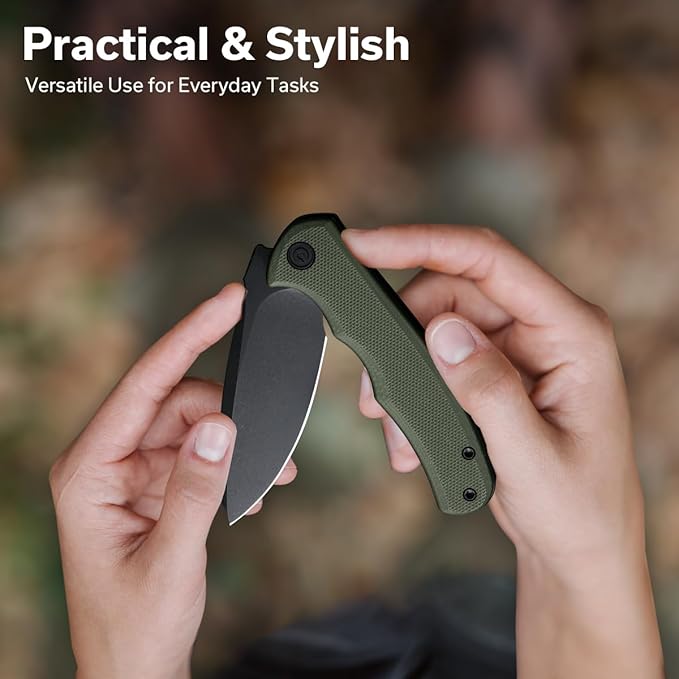 CIVIVI Mini Praxis Folding Pocket Knife, 2.98" D2 Steel Blade G10 Handle Small EDC Knife with Pocket Clip for Men Women, Sharp Camping Survival Hiking Knives C18026C-1