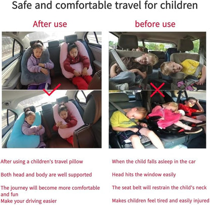 FHSGGP Travel Pillow Cushion for The Back Seat of Car Car Pillow for Kids A Sleeping Artifact Suitable for Long-Distance Travel of Adults and Children Travel Pillow for Kids Blue