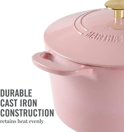 MARTHA STEWART Gatwick 7-Quart Enamel Cast Iron Dutch Oven Pot