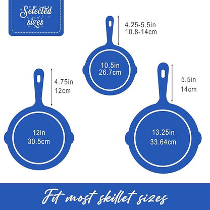 Joyhalo Cast Iron Skillet Handle Cover, 6 Pack Heat Resistant Pot Covers, Silicone Sleeve for Pans, Blue