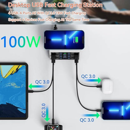 USB Charging Station, 100W 8-Port Charging Station