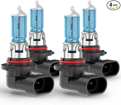 Upgraded Halogen Headlight Bulbs Compatible for GMC Sierra 1500/2500/3500 2014 2015, 9012 High and Low Beam Headlamp White Lights, 300% Brightness, Plug N Play, 4-Pack