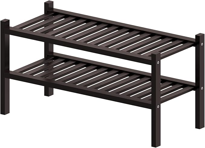 ROMGUAR CRAFT 2 Tier Bamboo Shoe Rack