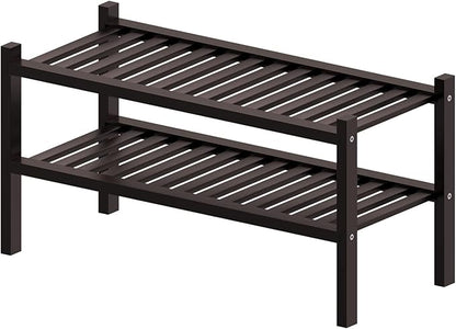 ROMGUAR CRAFT 2 Tier Bamboo Shoe Rack